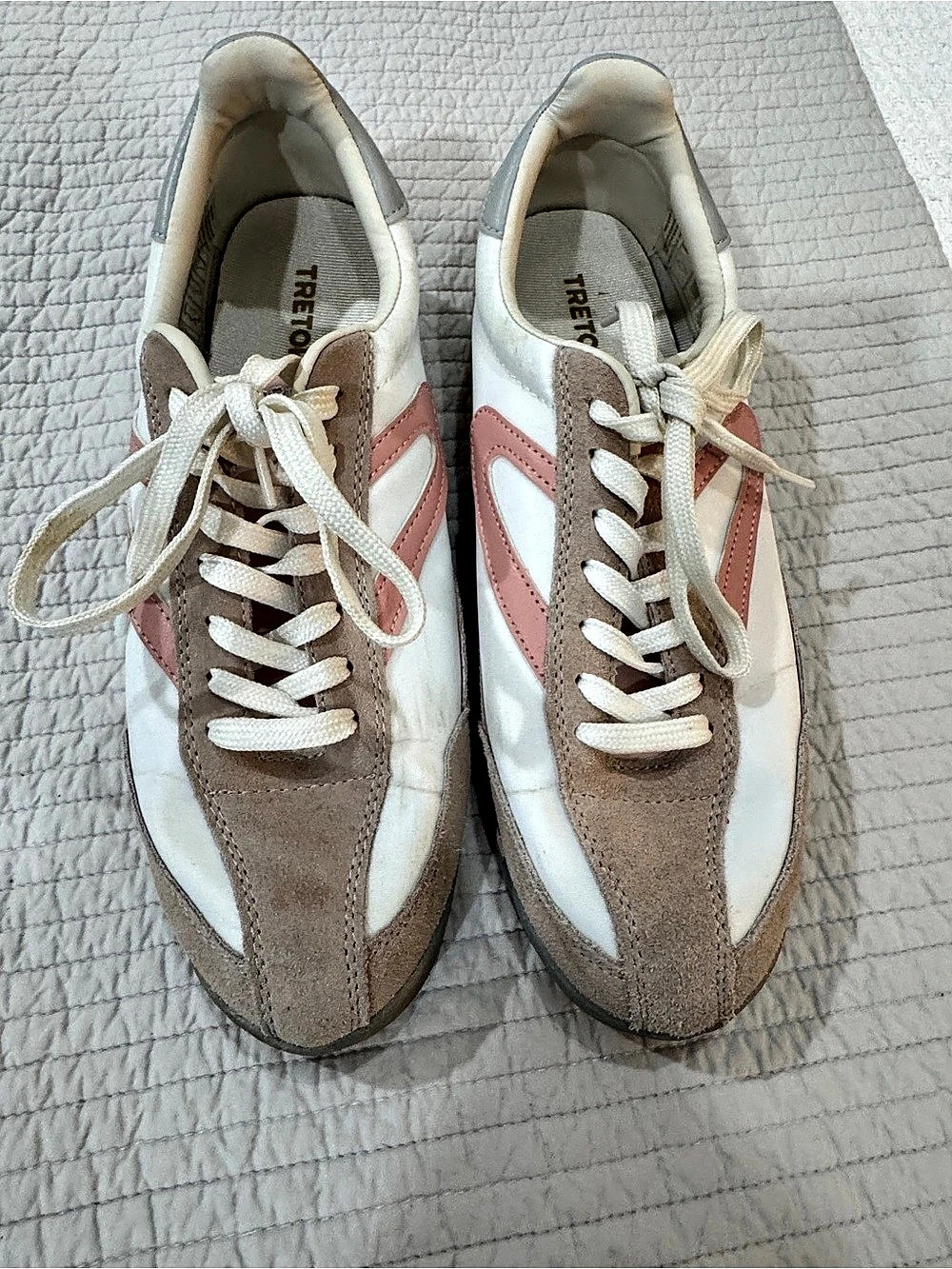 Tretorn Rawlins Leather Sneakers White & Pink US 10 M